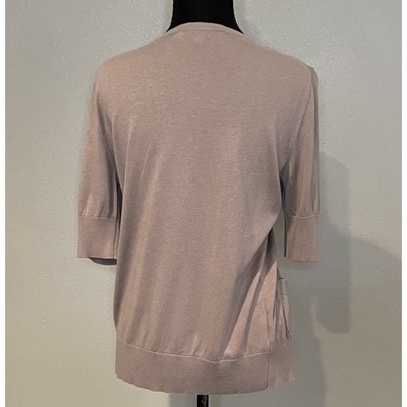 LOFT Women's Medium V-Neck Cardigan‎ Sweater 3/4 Sleeve Button Front, Pockets - Picture 2 of 8